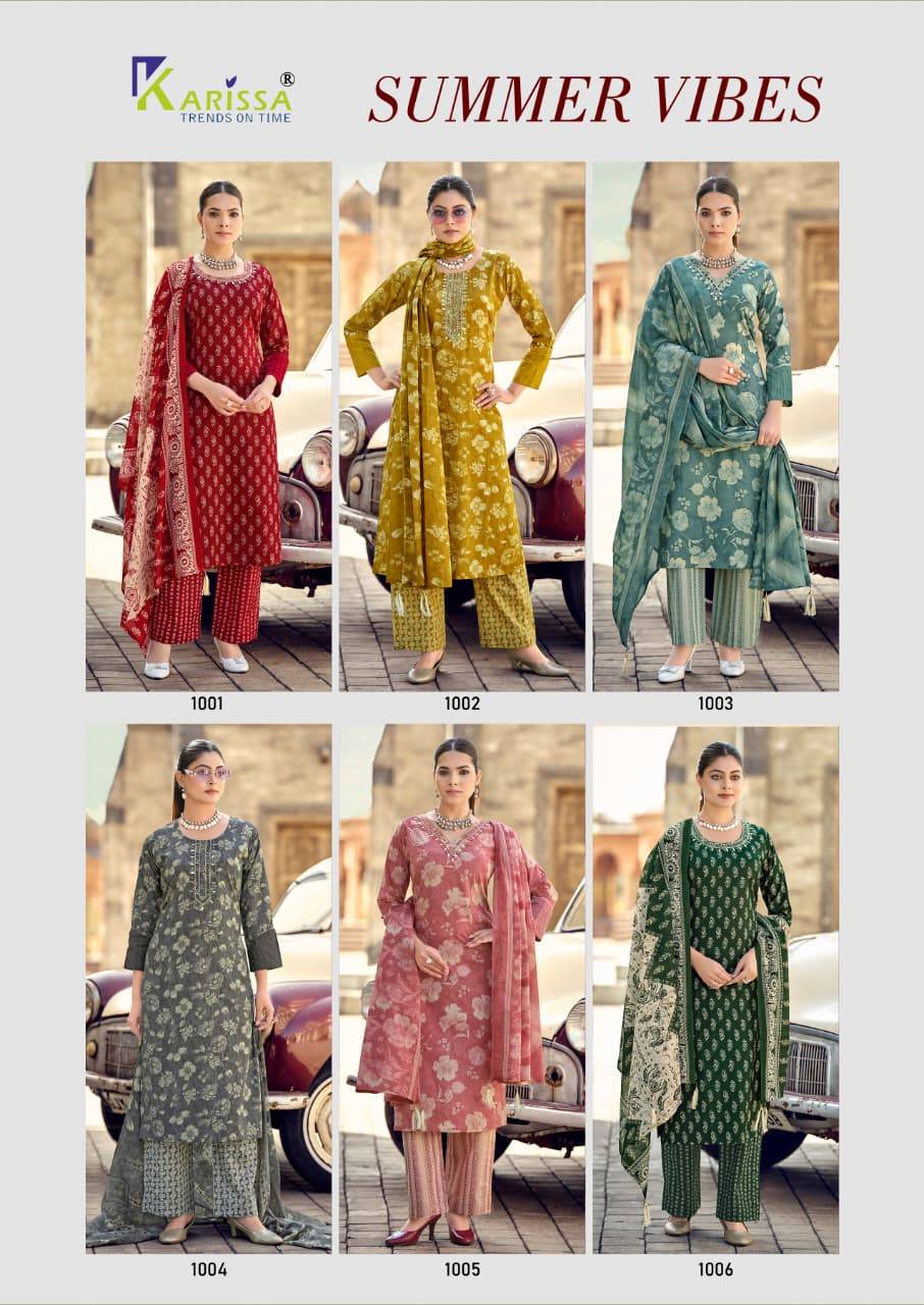 SUMMER VIBES By KARISSA 1001 To 1006 Series Designer Ethnic Wear Collection cotton Kurtis At Wholesale Price